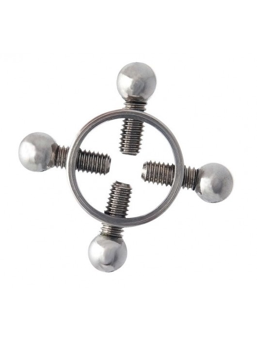 Серебристые зажимы для сосков на винтах - ToyFa - купить с доставкой в Копейске