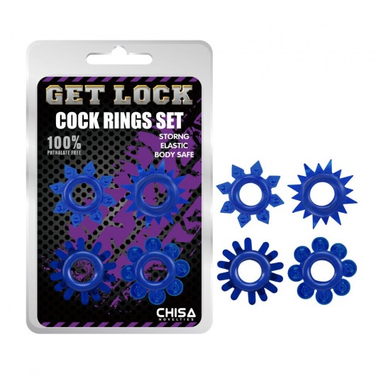 Набор из 4 синих колец Get Lock - Chisa - в Копейске купить с доставкой