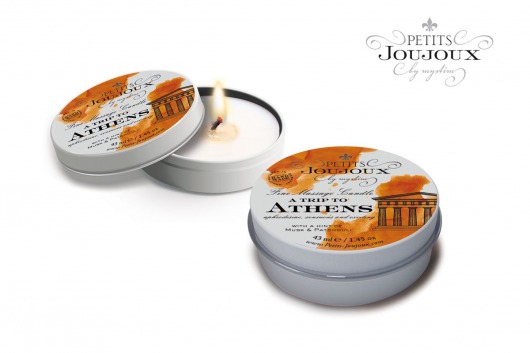 Массажная свеча Petits Joujoux Athens с ароматом муската и пачули - 33 гр. - MyStim - купить с доставкой в Копейске