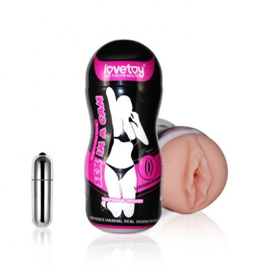 Мастурбатор-вагина Sex In A Can Vibra Vagina Tunnel - Lovetoy - в Копейске купить с доставкой