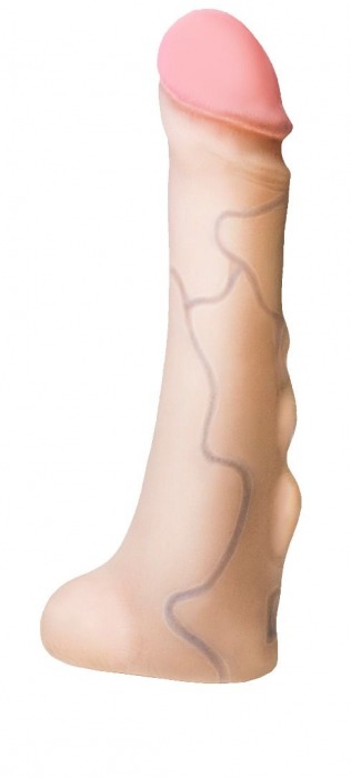 Реалистичная насадка с мошонкой REAL Standard - 18 см. - LOVETOY (А-Полимер) - купить с доставкой в Копейске