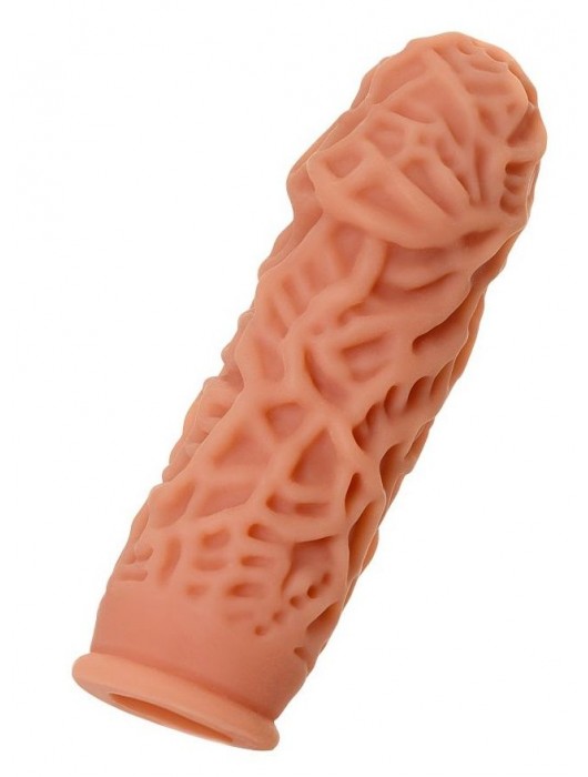 Насадка на фаллос с рельефными складочками - 14,7 см. - KOKOS - в Копейске купить с доставкой