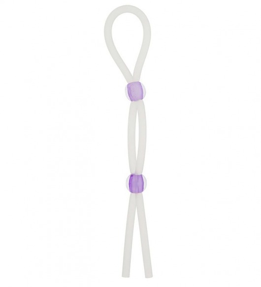 Прозрачное эрекционное кольцо-лассо SILICONE LASSO COCK RING DUAL BEADS - NMC - в Копейске купить с доставкой