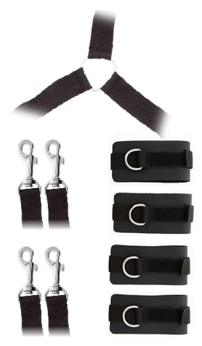 Комплект наручников и поножей LUXURIOUS BED RESTRAINT CUFF SET - Blush Novelties - купить с доставкой в Копейске