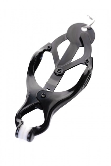 Черно-серебристые зажимы для сосков с кольцом для пениса TOYFA Metal - ToyFa - купить с доставкой в Копейске