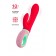 Красный вибратор с клиторальным отростком Petunia - 19 см. - ToyFa купить в Копейске с доставкой в Orgasmix.ru Красный вибратор с клиторальным отростком Petunia - 19 см. - ToyFa